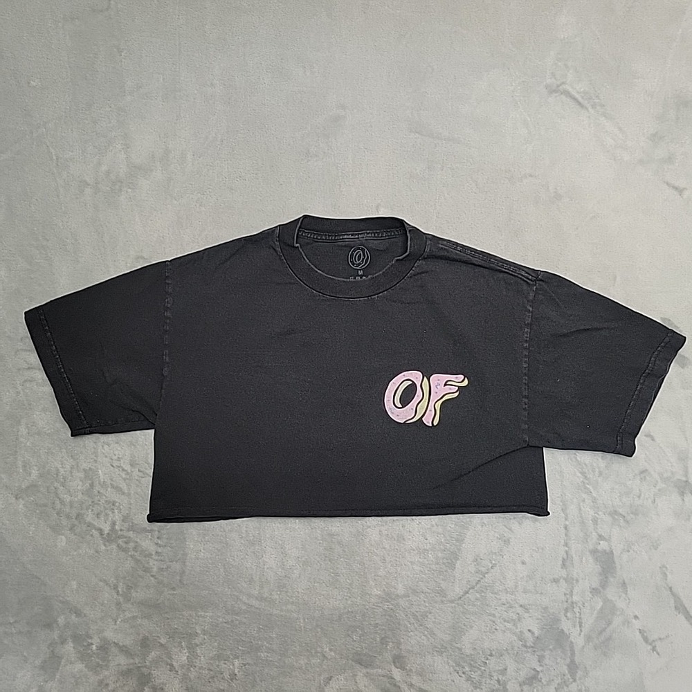 Odd Future Shirt Womens Medium Black Cropped‎ Skater Streetwear Gorpcore Donut